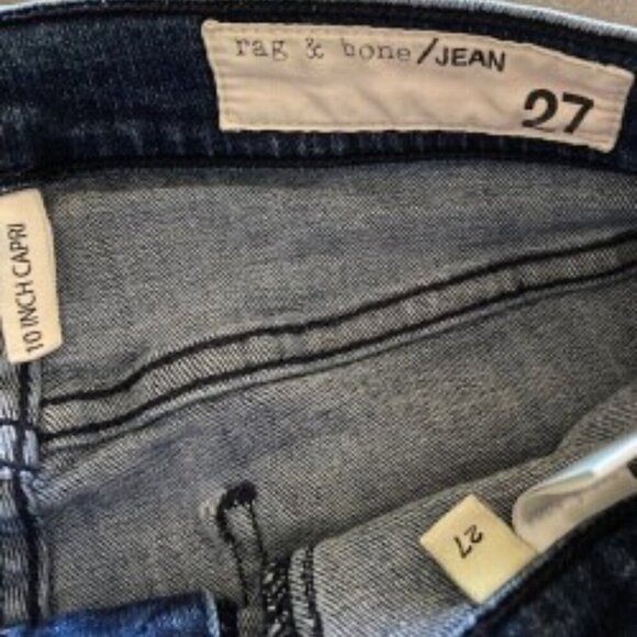 Rag & Bone 10in Capri Jeans in Dark Paz 27 - Picture 3 of 5